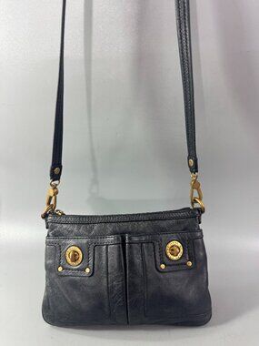 Marc Jacobs Turnlock Double Front Pocket Leather Crossbody Bag